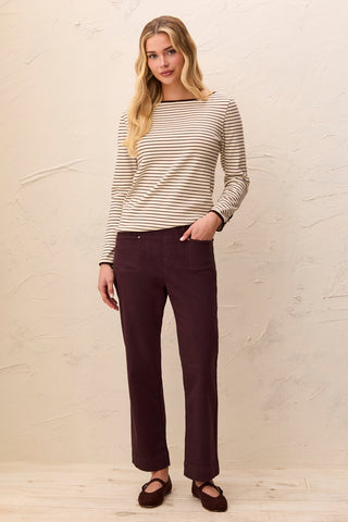 Pantalon Utilitaire À Jambe Droite En Twill Extensible Doux À Enfiler-Fudge