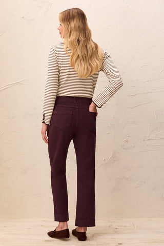 Pantalon Utilitaire À Jambe Droite En Twill Extensible Doux À Enfiler-Fudge