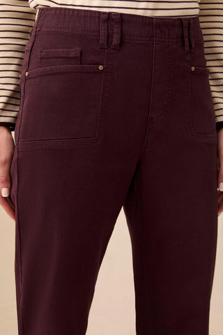 Pantalon Utilitaire À Jambe Droite En Twill Extensible Doux À Enfiler-Fudge