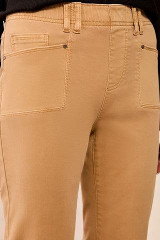 Comfort Stretch Straight Leg Pull-On Ankle Pants-Sesame