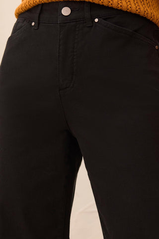 Comfort Stretch Wide Leg Pull-On Pants-Black