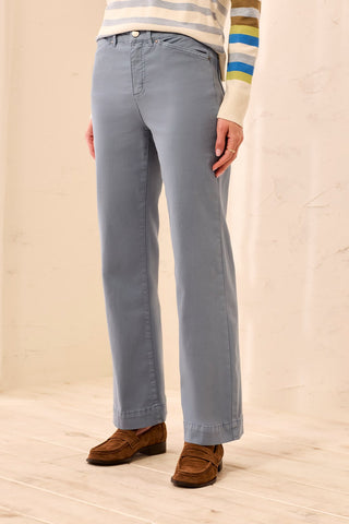 Comfort Stretch Wide Leg Pull-On Pants-Blue fog