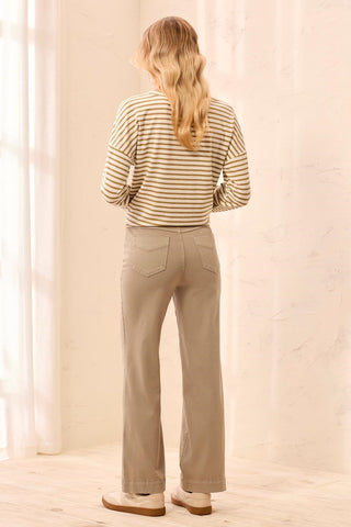 Comfort Stretch Wide Leg Pull-On Pants-Dry sand