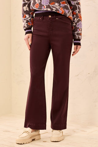 Comfort Stretch Wide Leg Pull-On Pants-Fudge
