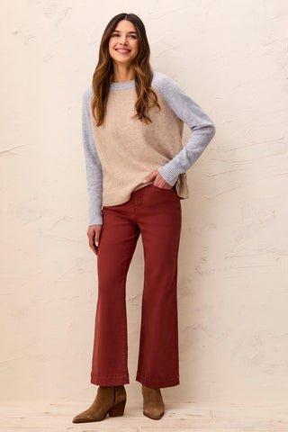 Comfort Stretch Wide Leg Pull-On Pants-Henna