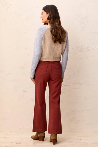 Comfort Stretch Wide Leg Pull-On Pants-Henna