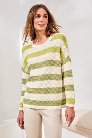 Crew Neck Drop Shoulder 3/4 Sweater-Kiwizest