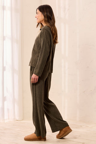 Crinkle Lyocell®Pull-On Flowy Wide Leg Pants-Basil