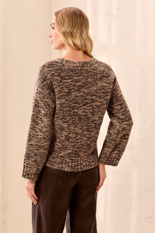 Embelished Stud Appliqué Crew Neck Sweater-M steel