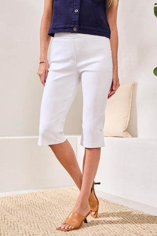 Pantsacourt Ajusté Flatten It® Avec Fente À Pression-Blanc