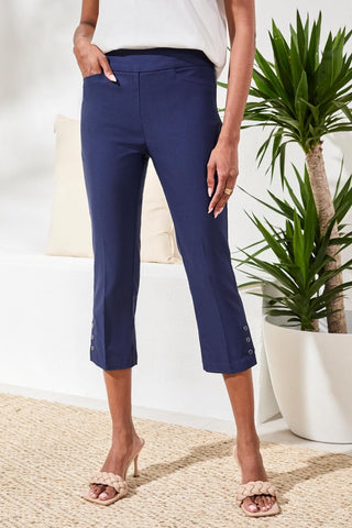 Pantsacourt Ajusté Flatten It® Avec Fente À Pression-Bleu Jet