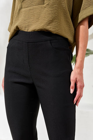 Pantsalon Cheville Ajusté À Enfiler Flatten It®-Noir