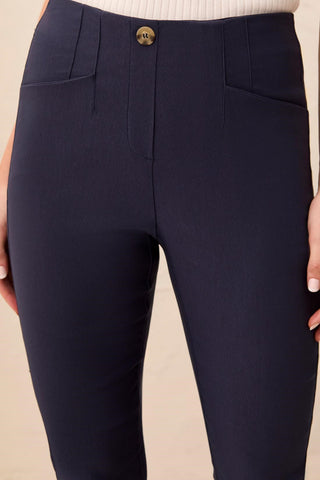 Pantalon À La Cheville À Enfiler Silhouette Mince Flatten It®-Saphir