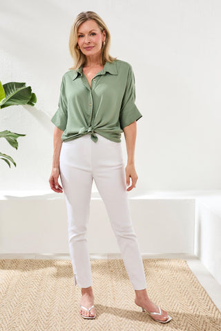 Pantsalon Cheville Ajusté À Enfiler Flatten It®-Blanc