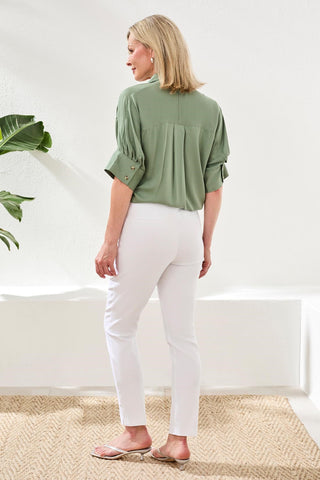 Pantsalon Cheville Ajusté À Enfiler Flatten It®-Blanc