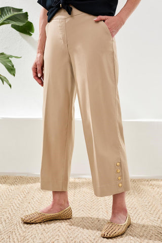 Flatten It® Tummy Control Wide Leg Pull-On Capris Pants-Beach