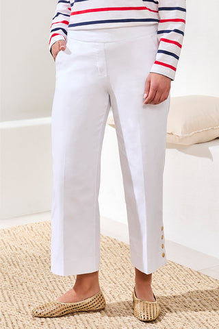 Flatten It® Tummy Control Wide Leg Pull-On Capris Pants-White