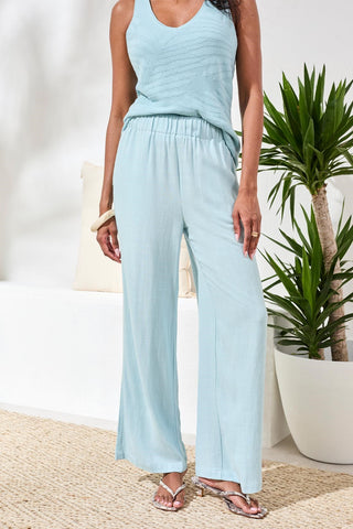 Flowy Linen Wide Leg Ankle Pant-Ltaquasky