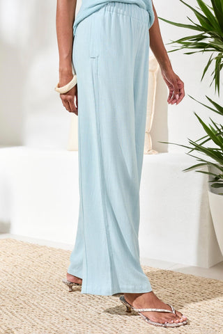 Flowy Linen Wide Leg Ankle Pant-Ltaquasky
