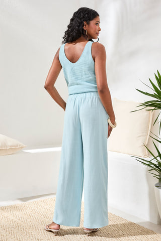 Flowy Linen Wide Leg Ankle Pant-Ltaquasky