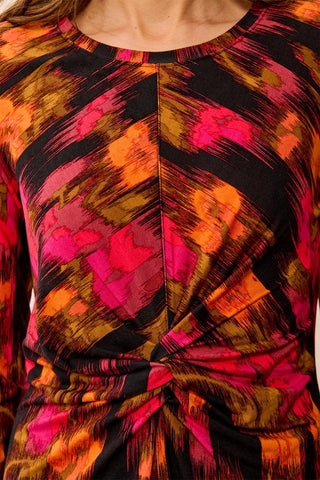 Robe Légère À Manches Longues Avec Nœud À L'Avant-Cèdre