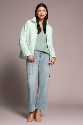 Lightweight Drop Shoulder Quilted Puffer-Aquafoam
