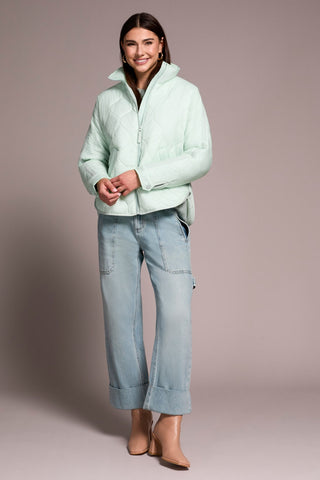 Lightweight Drop Shoulder Quilted Puffer-Aquafoam