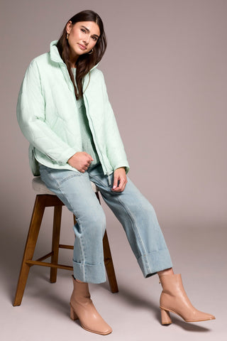 Lightweight Drop Shoulder Quilted Puffer-Aquafoam