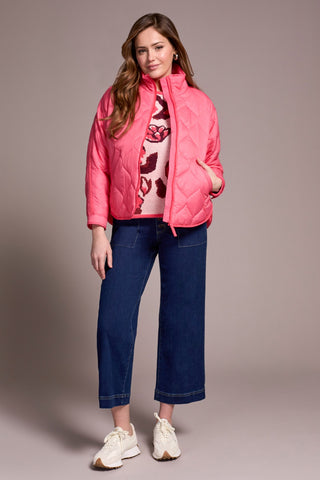 Lightweight Drop Shoulder Quilted Puffer-Coralblaze