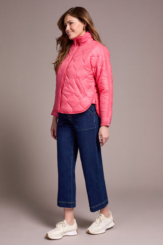 Lightweight Drop Shoulder Quilted Puffer-Coralblaze
