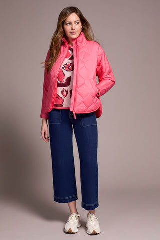 Lightweight Drop Shoulder Quilted Puffer-Coralblaze