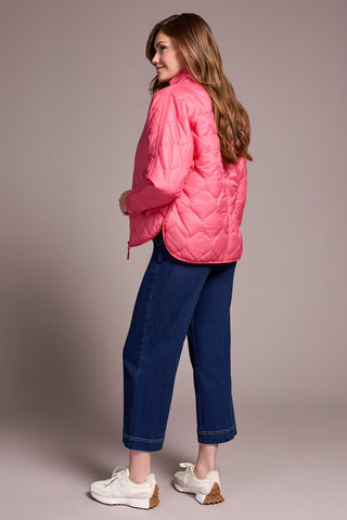 Lightweight Drop Shoulder Quilted Puffer-Coralblaze