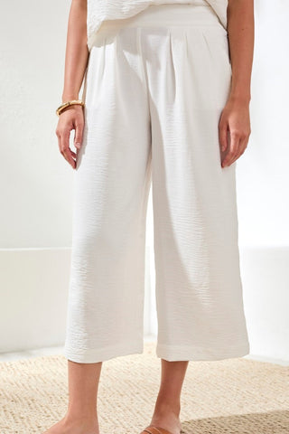Airflow Pleated Pants With Elastic Waistband-Oceanpearl