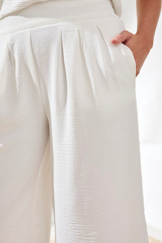 Airflow Pleated Pants With Elastic Waistband-Oceanpearl