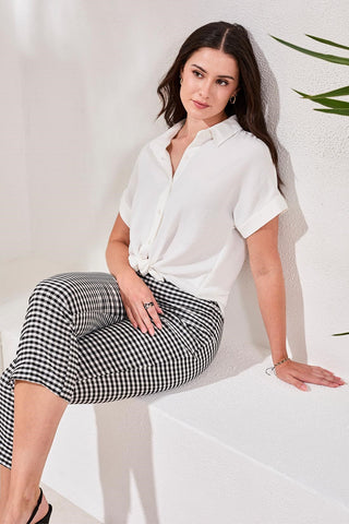 Chemise Airflow Décontractée à Manches Dolman et Boutons-Perle de l'océan