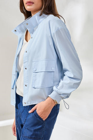 Lightweight Cotton Windbreaker With Elasticated Sleeves-Saltwater