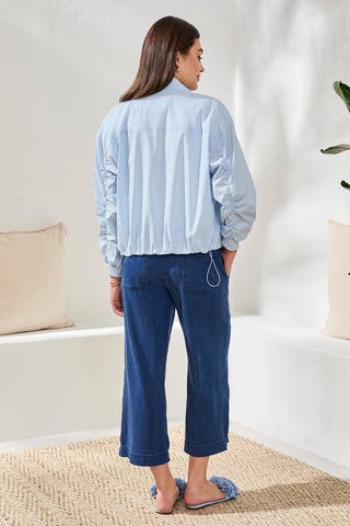 Lightweight Cotton Windbreaker With Elasticated Sleeves-Saltwater