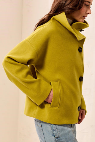 Lofty Knit Funnel Neck Button Front Jacket-Equinoxgold