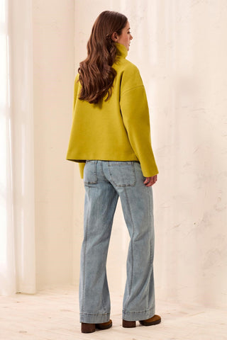 Lofty Knit Funnel Neck Button Front Jacket-Equinoxgold