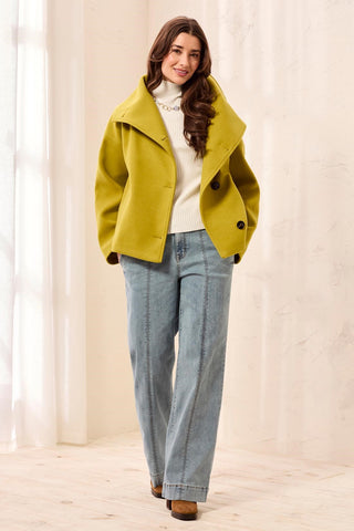 Lofty Knit Funnel Neck Button Front Jacket-Equinoxgold