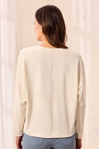 Haut À Manches Dolman Et Col En V-Blanc Antique