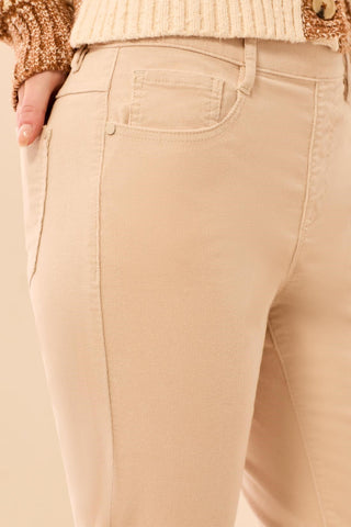 Micro Cord Audrey Pull-On Slim Ankle Pants-Antiquewhite