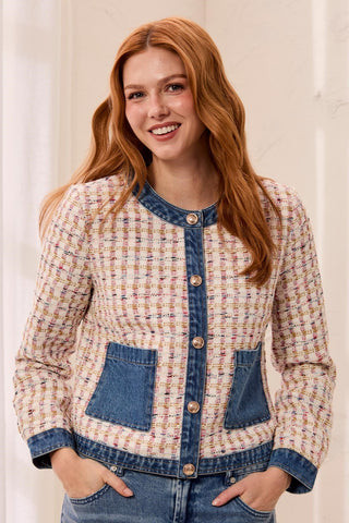Veste En Tweed Avec Boutons Dorés-Nostalgie