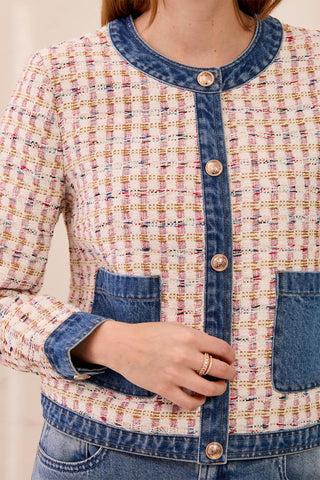 Veste En Tweed Avec Boutons Dorés-Nostalgie