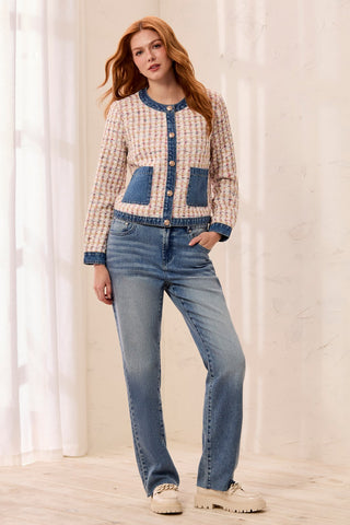 Veste En Tweed Avec Boutons Dorés-Nostalgie