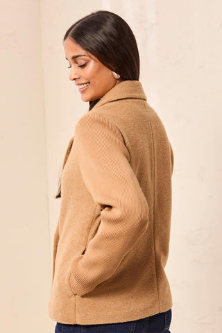 Veste À Boutonnage Croisé En Mélange De Laine Et Matières Mixtes-Or Terne