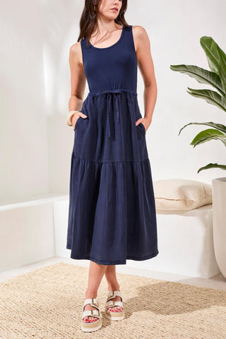 Robe Maxi Sans Manches À Col Bateau-Nautique