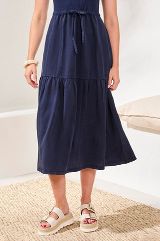 Robe Maxi Sans Manches À Col Bateau-Nautique