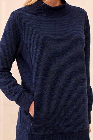 Ottoman Rib Mock Neck Tunic Sweater-Stellar