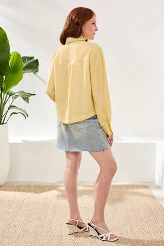 Tencel Cavalry Twill Button Front Shirt-Lemongrass